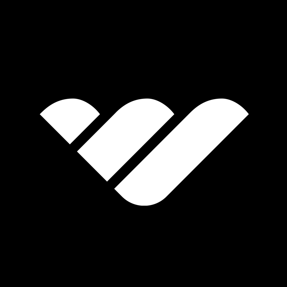 White Whop brandmark on black avatar